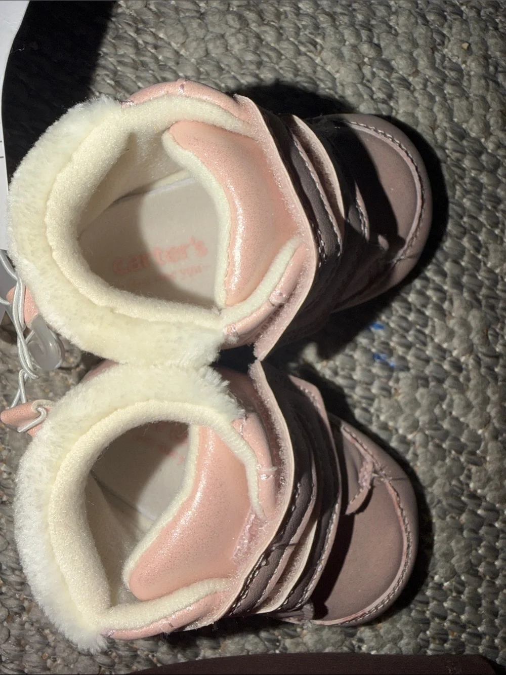 Carter's Light Pink Faux-Fur Lined Baby Sneakers
